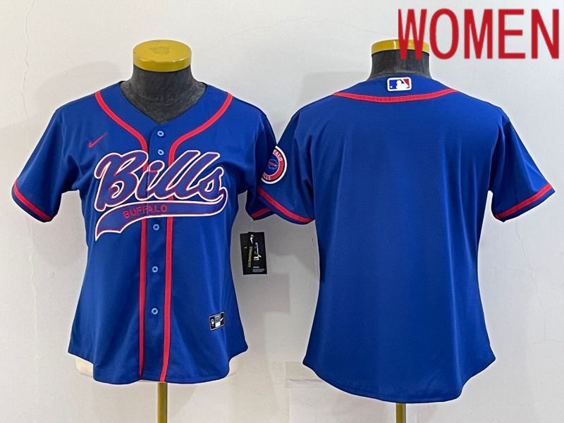 Women Buffalo Bills Blank Blue 2022 Nike Co branded NFL Jersey->women nfl jersey->Women Jersey